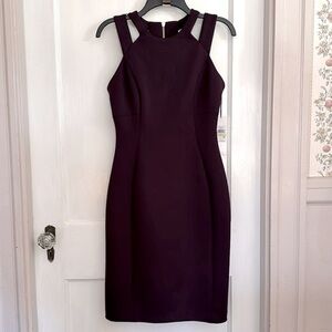 Calvin Klein Double Strapped Scuba Dress - Aubergine